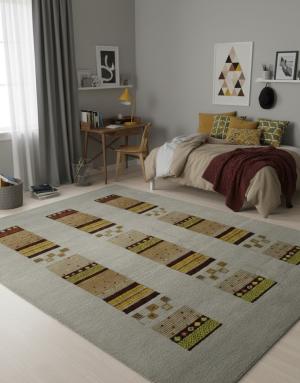 Gray Geometric 6X8 Indo-Gabbeh Oriental Rug