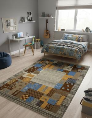 5'8 X 7'11 Indo-Gabbeh Hand Knotted Multicolored Wool Rug