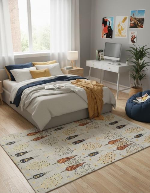 Oatmeal Pictorial Tribal 6X8 Indo-Gabbeh Oriental Rug