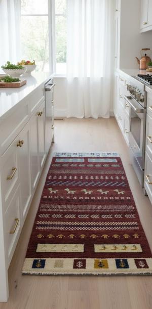 Maroon Red Tribal 3X6 Indo-Gabbeh Oriental Rug