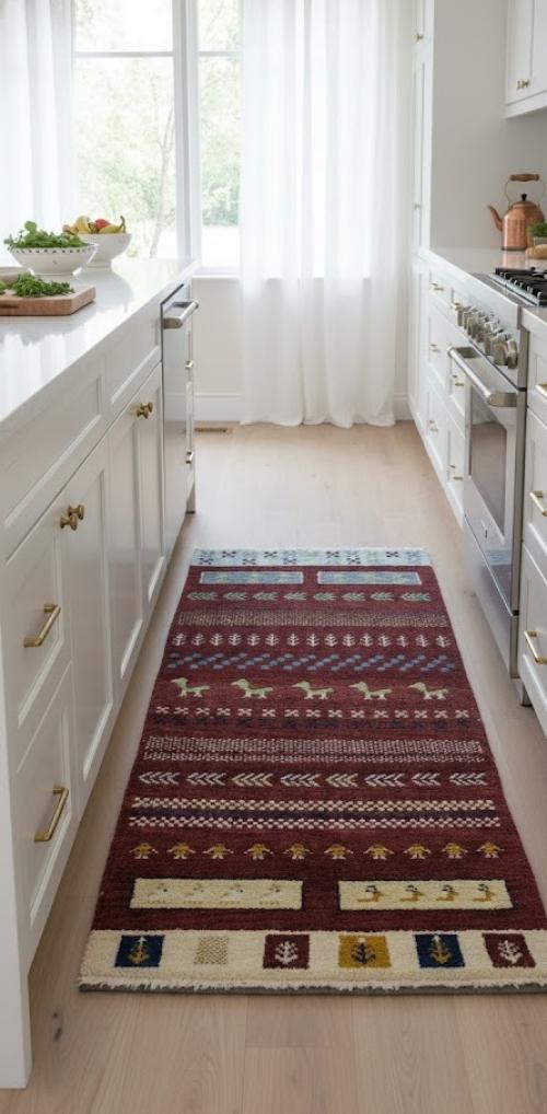 Maroon Red Tribal 3X6 Indo-Gabbeh Oriental  Rug