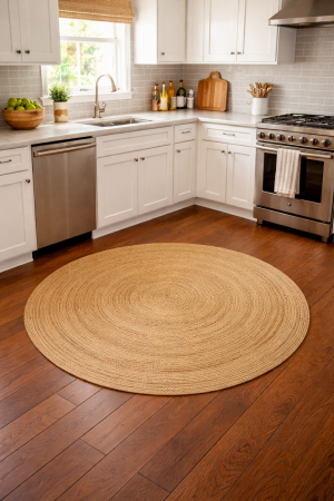 Reversible Braided Style 4X4 Jute Modern Round Rug