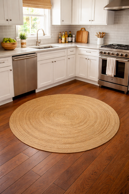 Reversible Braided Style 4X4 Jute Modern Round Rug