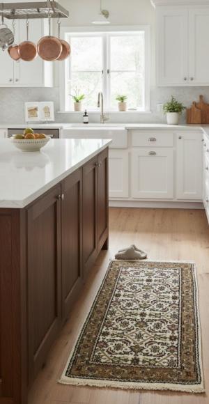 4'7 X 2'5 Cream Hand Knotted Tribal Indo-Bidjar Wool Rug