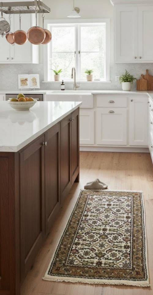 4'7 X 2'5 Cream Hand Knotted Tribal Indo-Bidjar Wool Rug