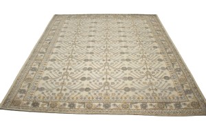 Cream Geometric 8X9 Modern Oriental Rug
