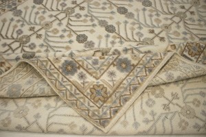 Cream Geometric 8X9 Modern Oriental Rug