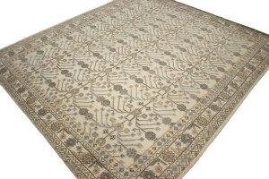 Cream Geometric 8X9 Modern Oriental Rug