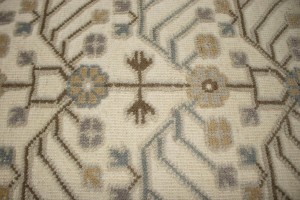 Cream Geometric 8X9 Modern Oriental Rug