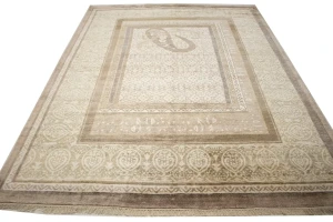 Beige Floral Modern 8X10 Oriental Rug