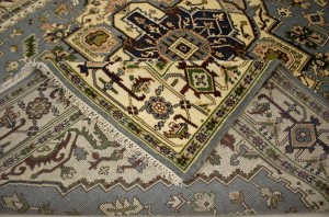 Gray Tribal Geometric 8X10 Heriz Serapi Oriental Rug