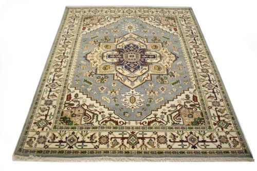 Gray Tribal Geometric 8X10 Heriz Serapi Oriental Rug