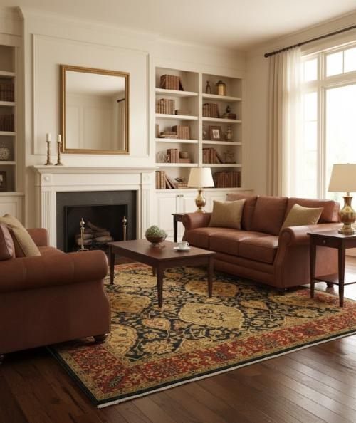 Charcoal Floral 7'8X9'5 Indo-Tabriz Oriental Rug