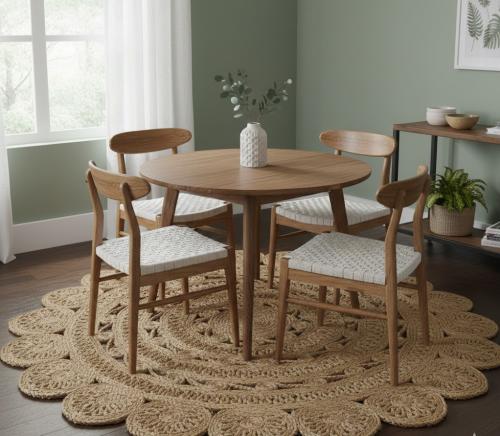 Reversible Braided Style 4X4 Jute Modern Round Rug