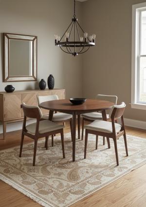 Classic Floral Paisley 6' x 8' Indo-Tabriz Oriental Rug