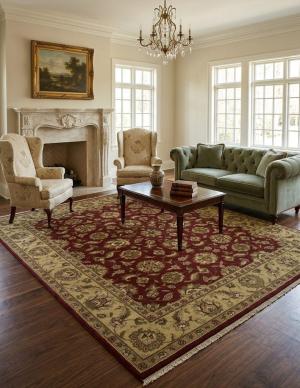 Red Floral 8X10 Indo-Kashan Oriental Rug