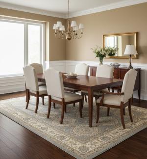 8'3 X 10'1 Hand Knotted Muted Gray Oushak Chobi Wool Rug