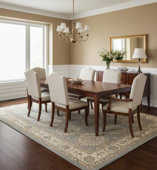 8'3 X 10'1 Hand Knotted Muted Gray Oushak Chobi Wool Rug