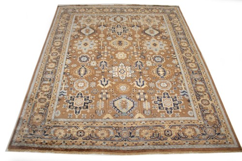 Rust Tribal Geometric 8X10 Indo-Karajeh Oriental Rug