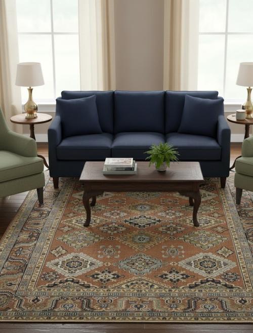 Rust Tribal Geometric 8X10 Indo-Karajeh Oriental Rug