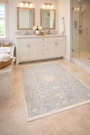 Slate Floral Transitional 4X6 Oriental Rug