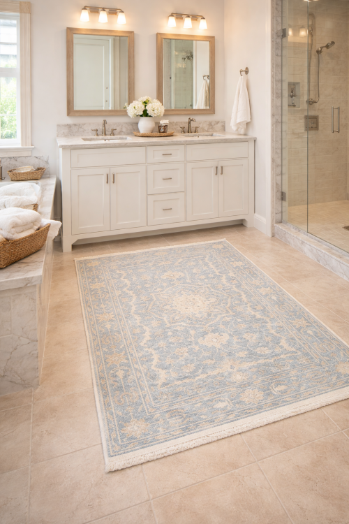 Slate Floral Transitional 4X6 Oriental Rug