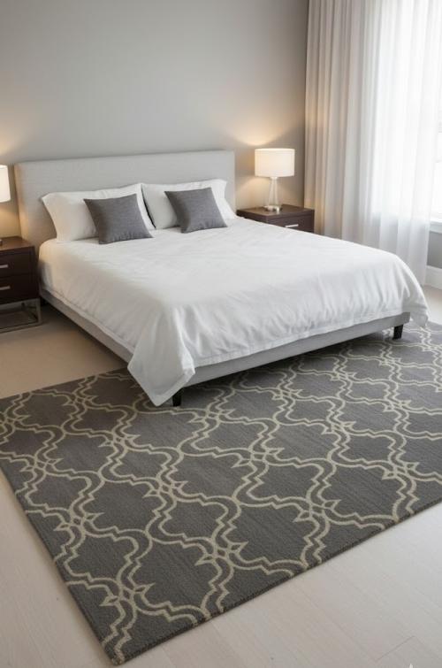 Trellis Stone Grey 5X8 Modern Rug