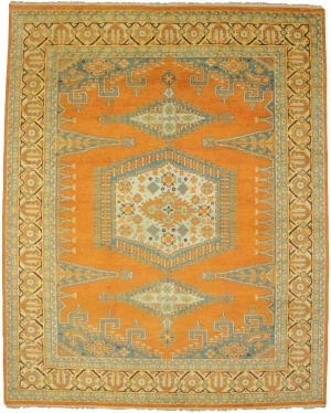 Orange Tribal 8X10 Indo-Viss Oriental Rug