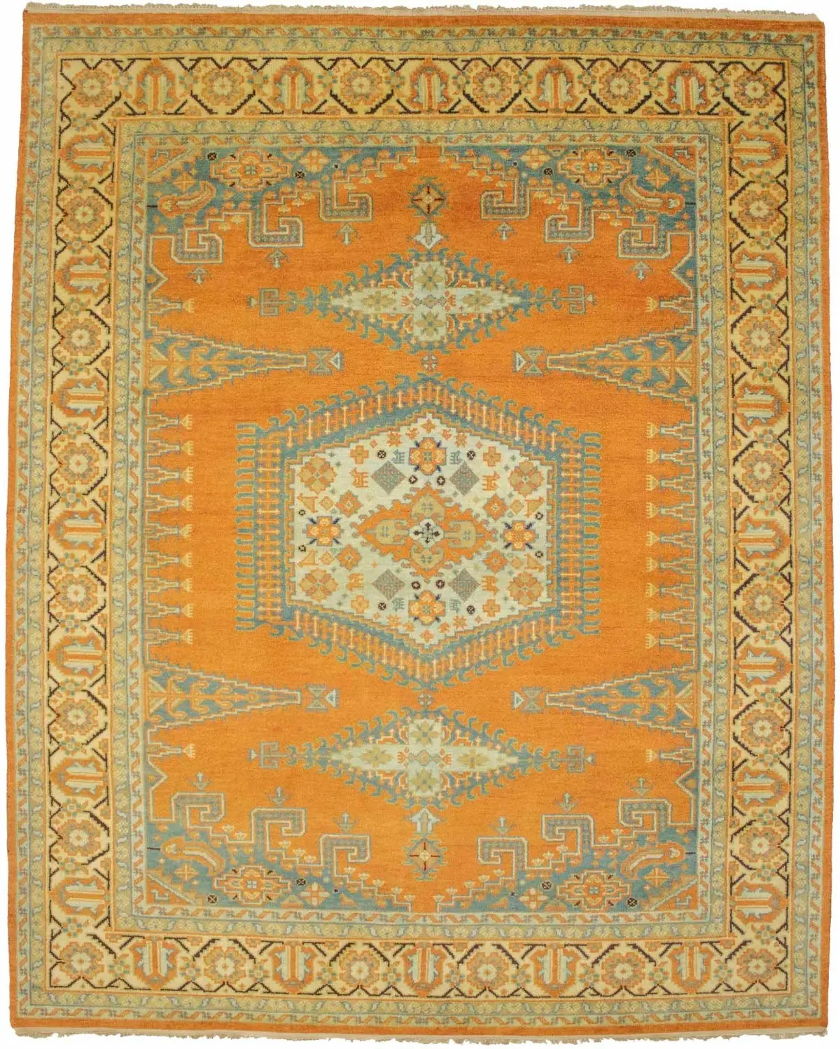 Orange Tribal 8X10 Indo-Viss Oriental Rug