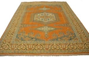 Orange Tribal 8X10 Indo-Viss Oriental Rug