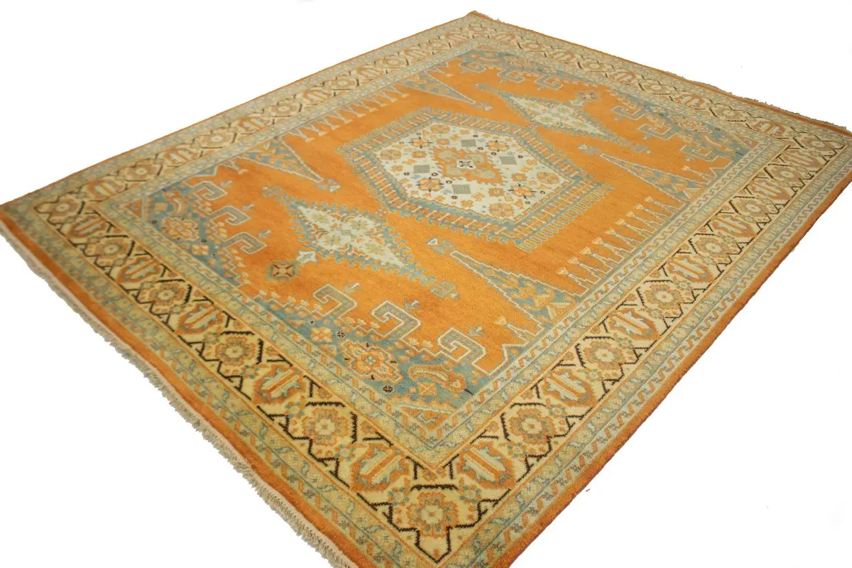 Orange Tribal 8X10 Indo-Viss Oriental Rug