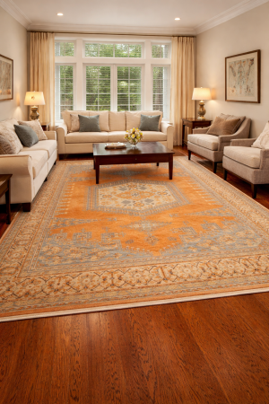 Orange Tribal 8X10 Indo-Viss Oriental Rug