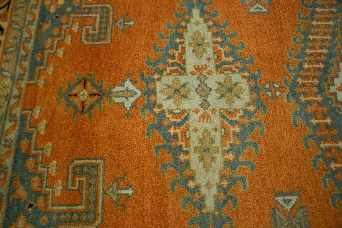 Orange Tribal 8X10 Indo-Viss Oriental Rug