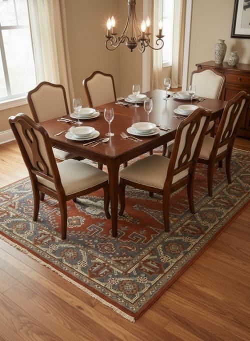 Orange-red Tribal 6X9 Indo-Viss Oriental Rug