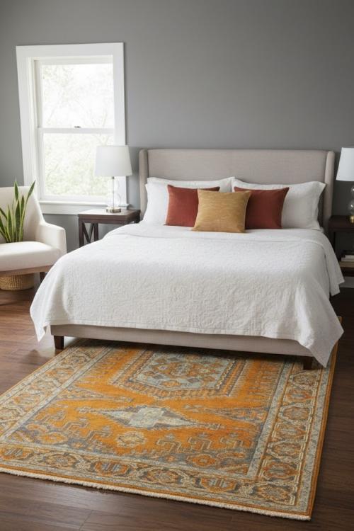 Orange Tribal 5X8 Indo-Viss Oriental Rug