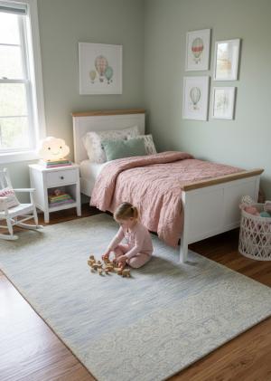 Gray & Beige Stripes 5X8 Hand-Tufted Modern Rug