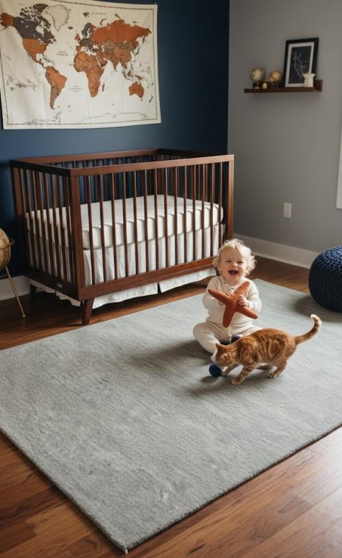 Gray Solid 5X8 Hand-Tufted Modern Rug