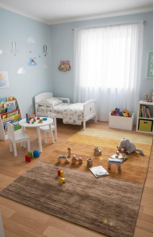 4'9 x 7'10 Handmade Multicolored Stripes Oriental Modern Rug