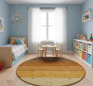 6'0 x 6'0 Handmade Lori Gabbeg Stripes Oriental Round Rug