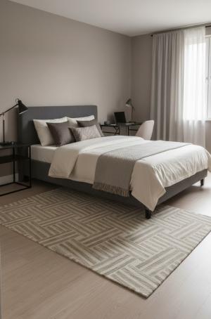 Brown Geometric 5X8 Hand-Tufted Modern Rug