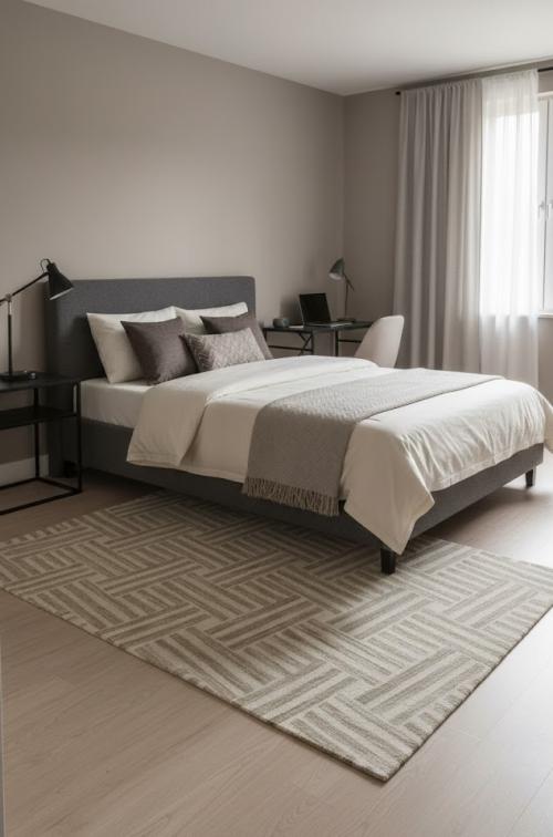 Brown Geometric 5X8 Hand-Tufted Modern Rug