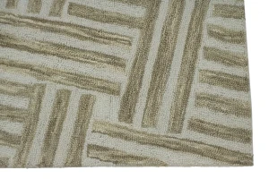 Brown Geometric 5X8 Hand-Tufted Modern Rug