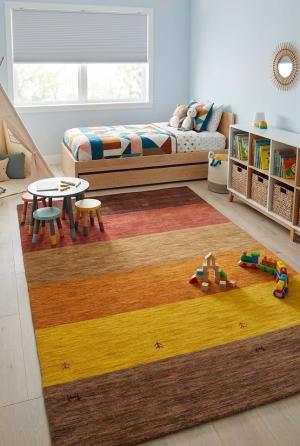 4'10 x 7'9 Handmade Multicolored Oriental Modern Wool Rug