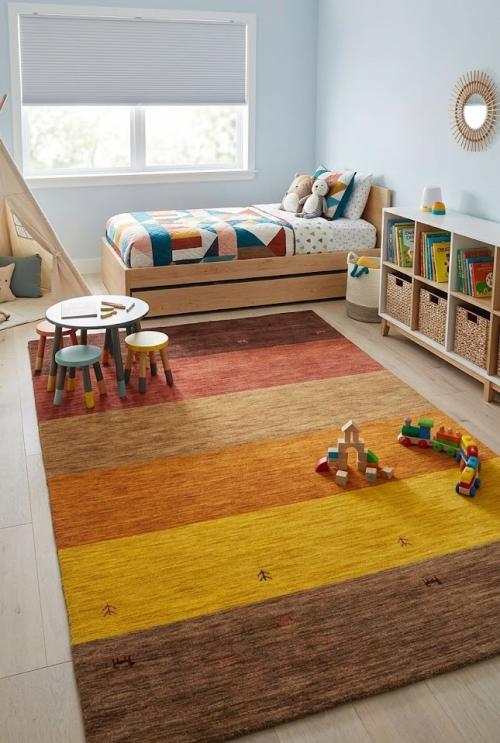 4'10 x 7'9 Handmade Multicolored Oriental Modern Wool Rug