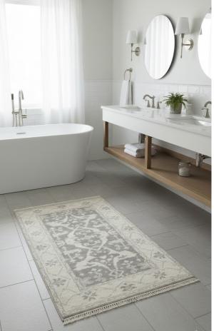 Taupe Floral 3X5 Oushak Oriental Rug