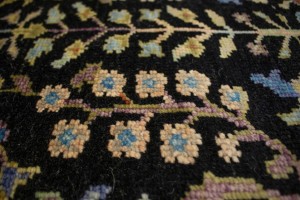 Black Floral 2X3 Osh Chobi Oriental Rug
