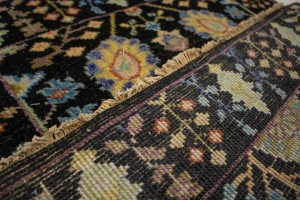 Black Floral 2X3 Osh Chobi Oriental Rug