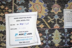 Black Floral 2X3 Osh Chobi Oriental Rug