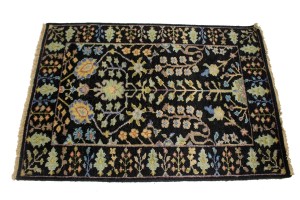 Black Floral 2X3 Osh Chobi Oriental Rug