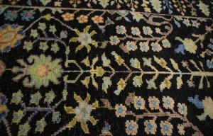 Black Floral 2X3 Osh Chobi Oriental Rug